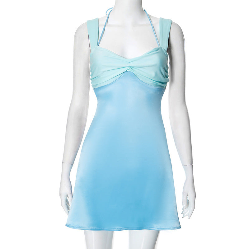 Women's Halter Lace-up Backless Sheath Dress