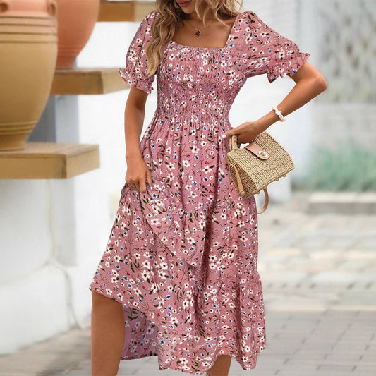 Sophie – Jurk met elegante vierkante halslijn en comfortabele fit